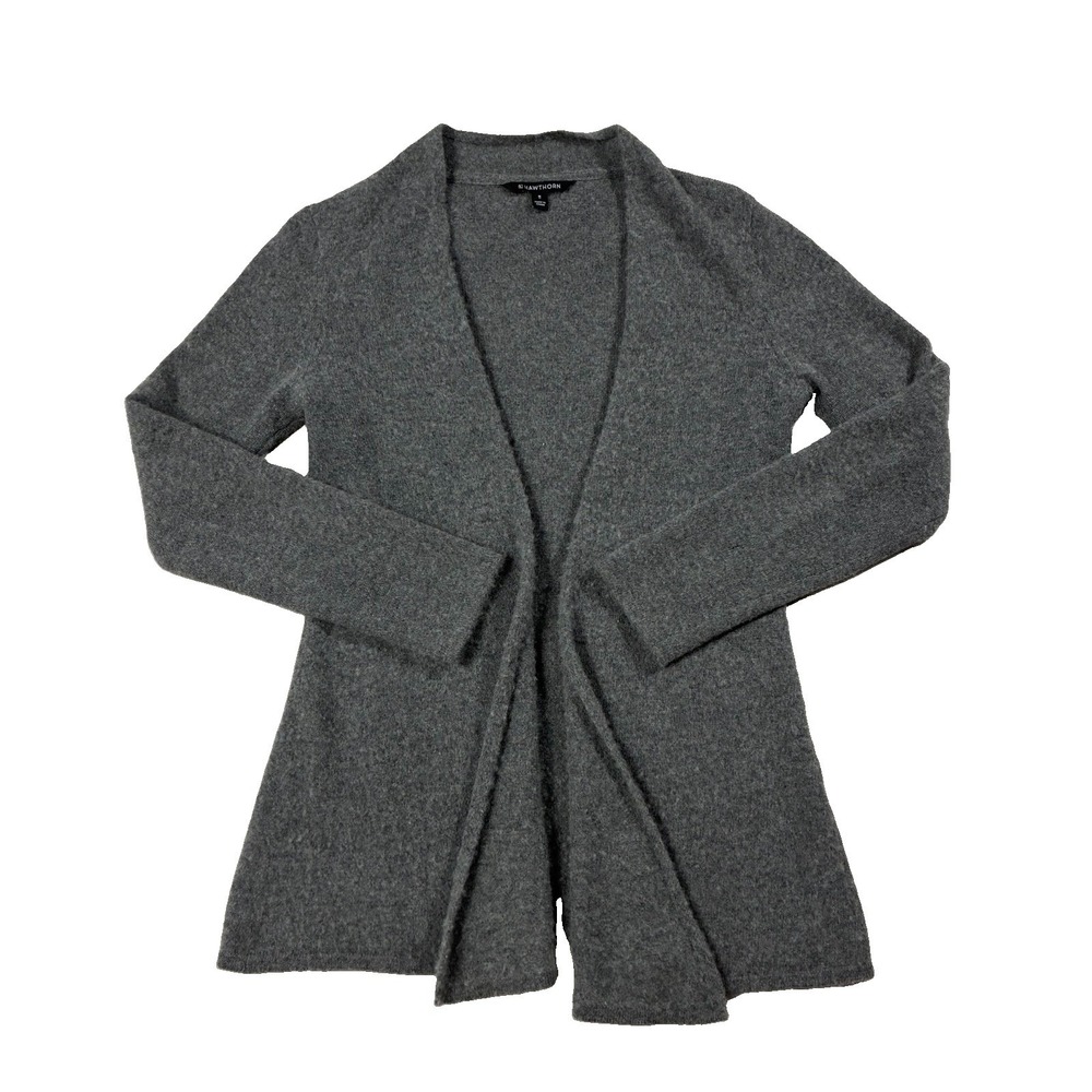 41 Hawthorn 100% Cashmere Open Front Cardigan Mid-length Gray Women M Minimalist